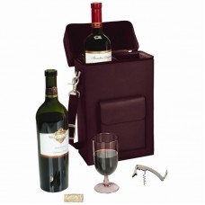 Royce Leather Royce Leather Double Wine Carrying Case in Bonded Leather RYL1080